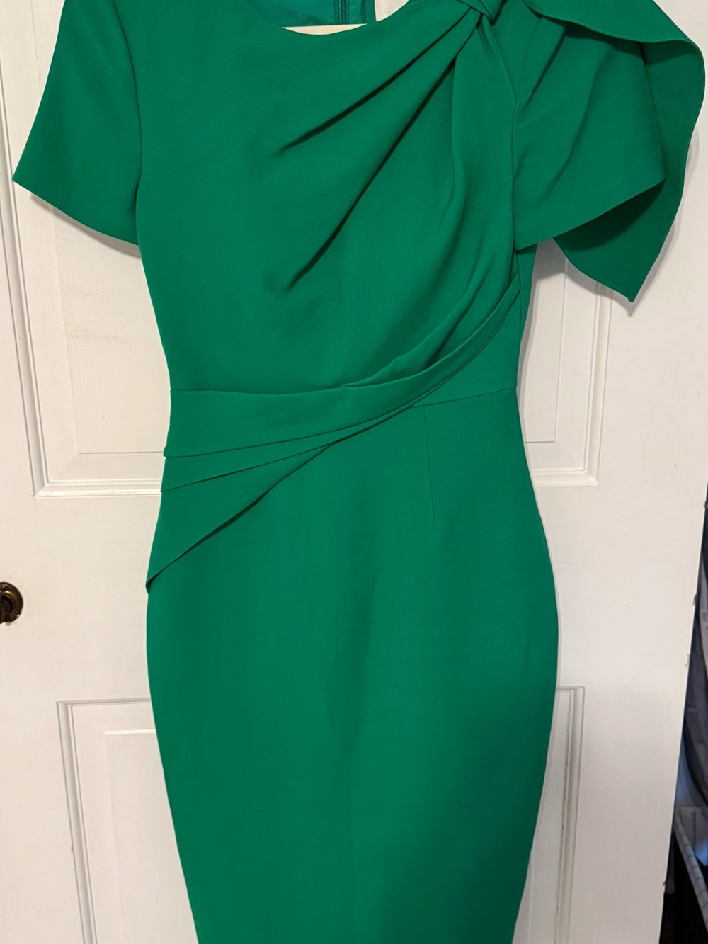 Roland Mouret Emerald Green Draped Midi Dress